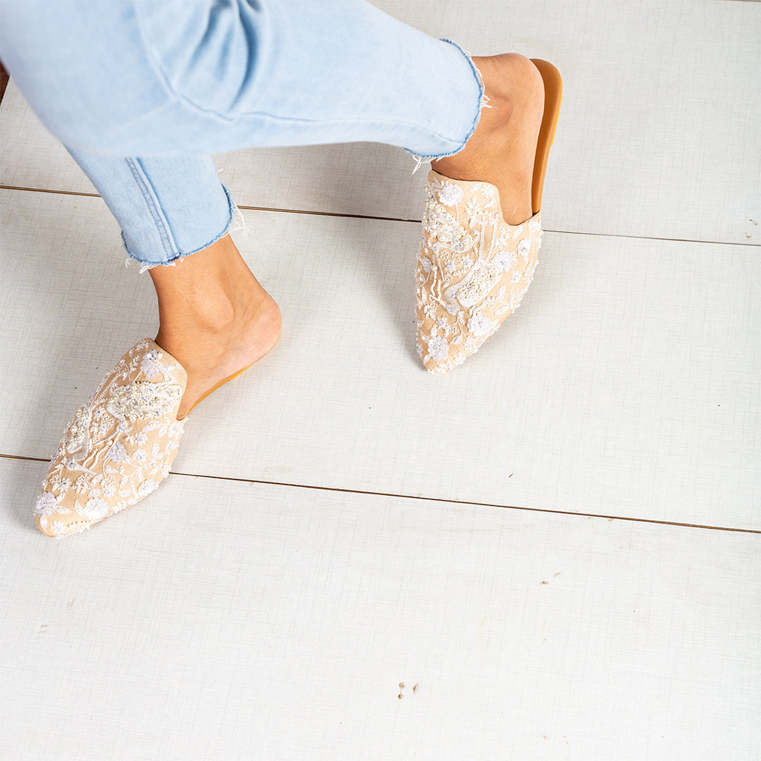 Ivory Dreams, women's mules, mule shoes for women